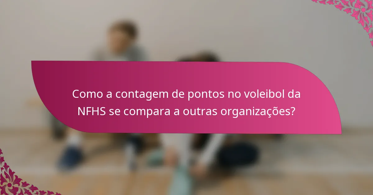 Como a contagem de pontos no voleibol da NFHS se compara a outras organizações?